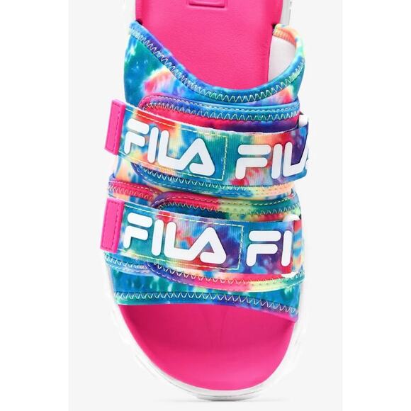 Fila Sport Pink Multicolor Tie Dye Slide Sandals Womens Size 11 Outdoor Shoes - Picture 9 of 15